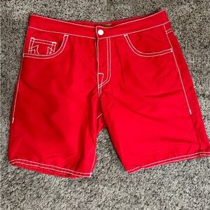True Religion Swim Trunks Men. Size 36 Red